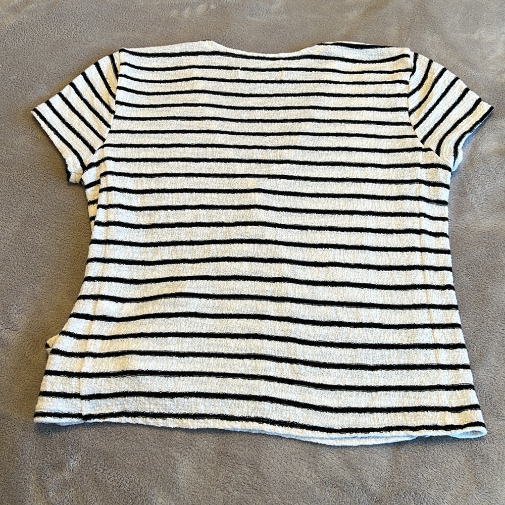 Madewell Texture & Thread Short-Sleeve Wrap Top in Stripe - Picture 7 of 12
